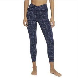 Nike Yoga Training Leggings XS Gray Polka Dot Twist High Waist 7/8 Length